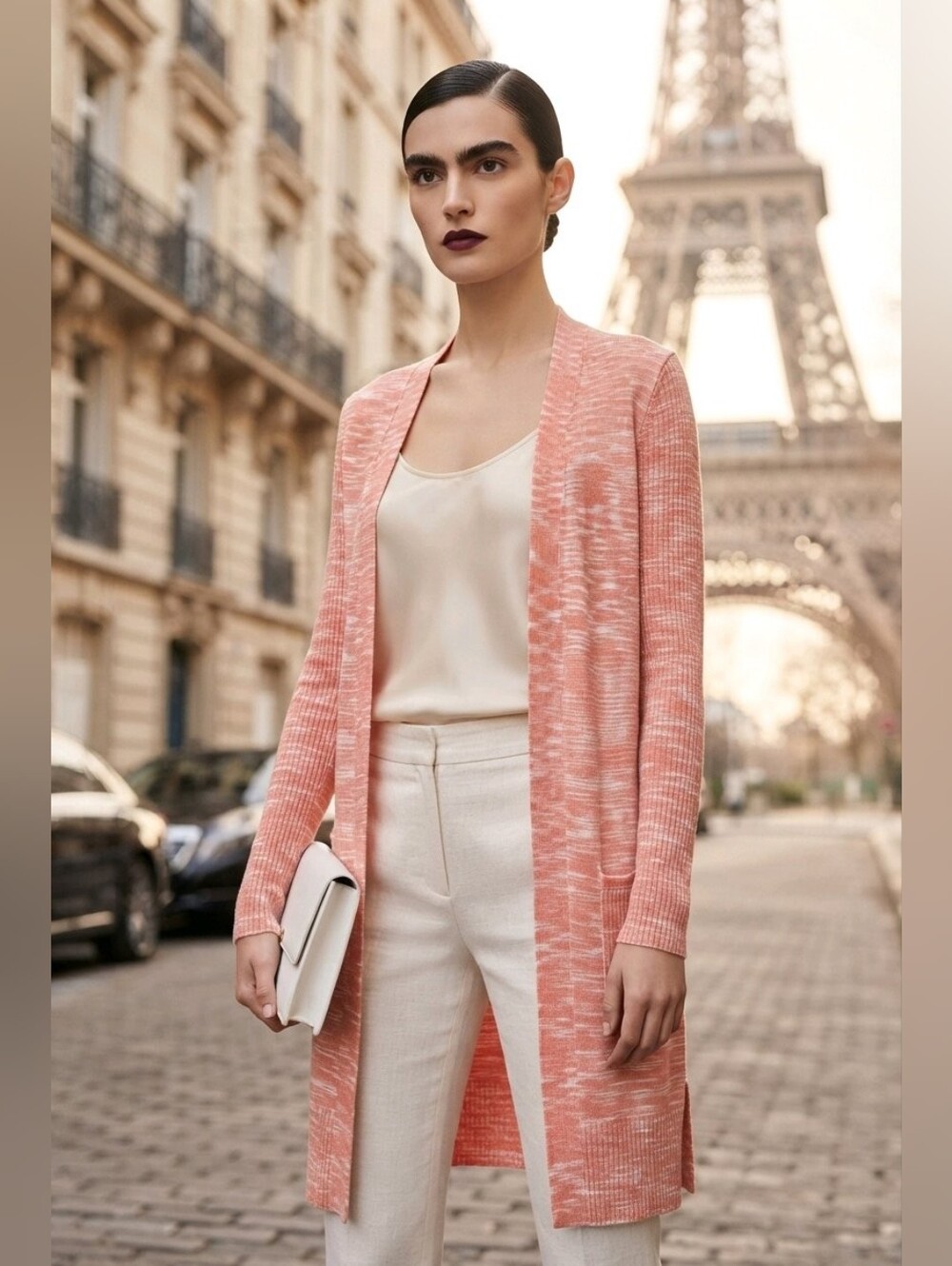 NWT INC International Concepts Creamy Peach Long Duster Cardigan